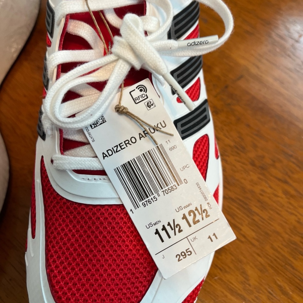 Mens Red & White Athletic Shoes